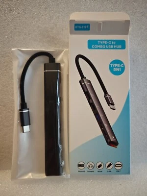 5-in-1 Type-C to USB/USB-C Hub TF/SD Card Charging Port Multi Splitter Adapter - Image 1 of 4