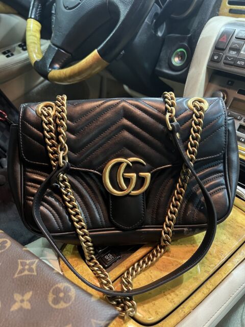 Bolsa com Alça Gucci Marmont GG Preta Original - BHSS4