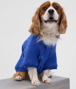 Felpa con cappuccio GAP logo animale domestico maglia morbida cane blu taglia MEDIA 40-50 libbre nuova - Foto 1 di 3