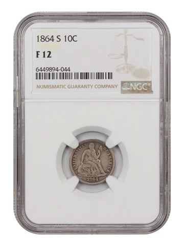 1864-S 10c NGC F12 Cover