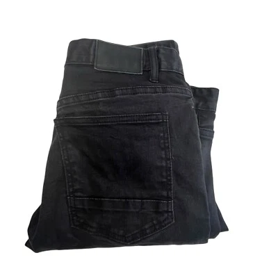 Pantalones de mezclilla Smoke Rise para hombre 36x34 negros ajustados cónicos ciclista motociclista pantalones de cadera Foto 1 de 4