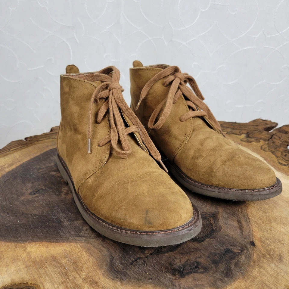 Cole Haan Niños Botines Talla 2 Marrón Gamuza Con Cordones Punta Almendra Zapatos Chukka Foto 1 de 4