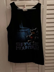 Space Mountain - Disney - Mickey Vintage T-Shirt Jersey 90s - Picture 1 of 5
