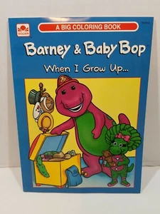 Barney & Baby Bop Big Coloring Book When I Grow Up... 1993 Vintage UNUSED NEW  - Picture 1 of 7
