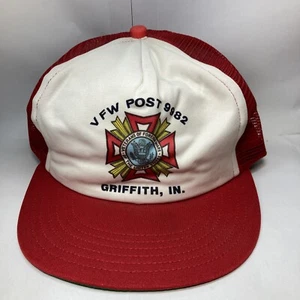Vintage VFW Post 9982 Griffith Indiana Veterans Foreign Wars Red USA Made Hat - Picture 1 of 10
