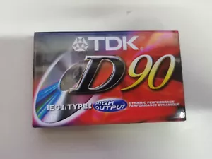 TDK D90 High Output Type 1 BLANK CASSETTE TAPE (1) (SEALED) NEW - Picture 1 of 2