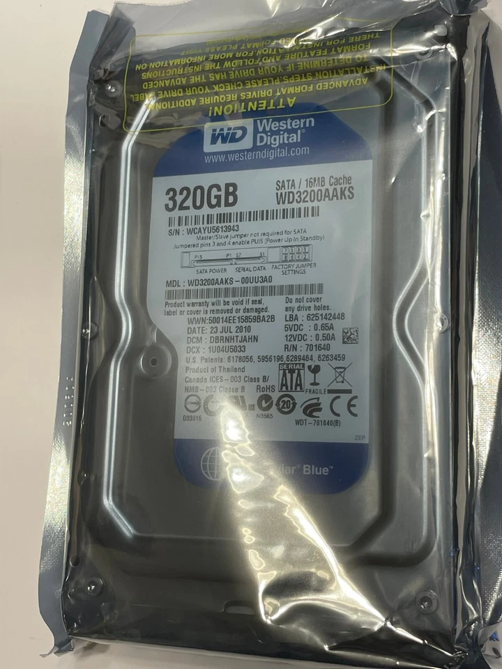 Dell WD3200AAKS 320GB 7.2K SATA 3.5" Hard Drive X391D - Image 1 of 1