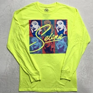 Selena Shirt Small Neon Yellow Mens Official Merchandise Long Sleeve Runs Big - Picture 1 of 9