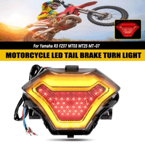 Integrated LED Tail Light Brake Turn Signal For Yamaha R3 FZ07 MT03 MT25 MT-07 - Picture 1 of 9