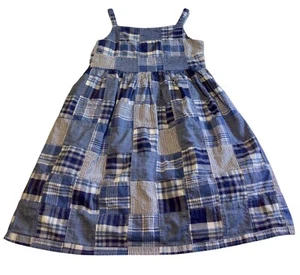 Adorable Shades of Blue Plaidwork GYMBOREE Cotton Sundress Sz 7 - Picture 1 of 4