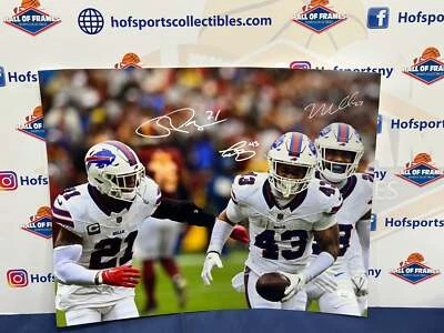 HALL OF FRAMES SPORTS COLLECTIBLES MICAH HYDE / JORDAN POYER / BERNARD BILLS SIGNED 16X20 JSA COA