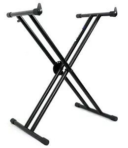Rockville Doppel X gestützter Tastaturständer + Drucktastenschloss für Korg SV-1 88 - Bild 1 von 6