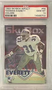 THOMAS EVERETT 1993 SKYBOX IMPACT COLORS PSA 10 CARD DALLAS COWBOYS NFL - Picture 1 of 2
