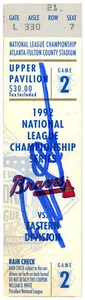 Deion Sanders Autographed Atlanta Braves 1992 NLCS Game 2 Ticket BAS 37151 - Picture 1 of 2