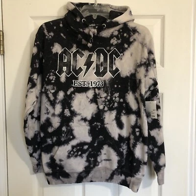 AC/DC Est 1973 Negro Taupe Tie Dye Pullover Sudadera con Capucha Sudadera Juniors Talla S/M Foto 1 de 4