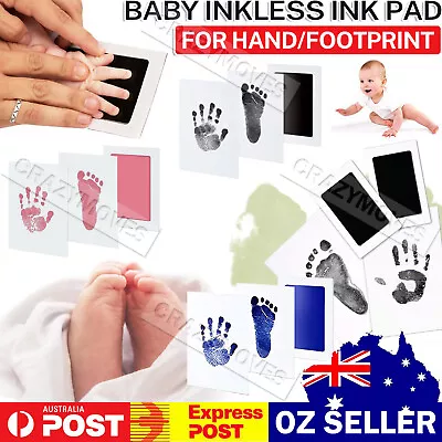 Newborn Footprint Handprint Safe Inkless Gift Foot Hand Print Wipe Kit Gift • 7.97$