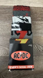 6 Pares AC/DC Para Hombre Novedad Calcetines Informales Crew Multicolor Zapato Talla 8-12 - Imagen 1 de 5