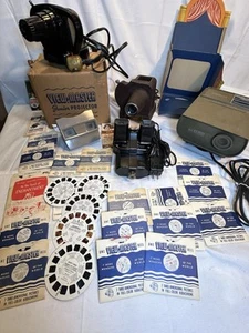 Vintage Viewmaster Lot 3 Projectors S1, Junior w/ Box, 30 Standard, 2 Viewers, + - Picture 1 of 24