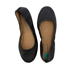 Lucky Brand Black Leather Ballet Flats Slip On Shoes Womens Size 8 - Picture 1 of 5