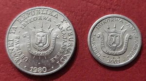 BURUNTI  1980 - 2003  LOT of 2  COINS  1-5 FRANCS - Picture 1 of 2