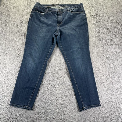 Simply Vera Vera Wang 牛仔裤女式 18 蓝色牛仔棉紧身中腰曲线 — 第 1/4 张图片