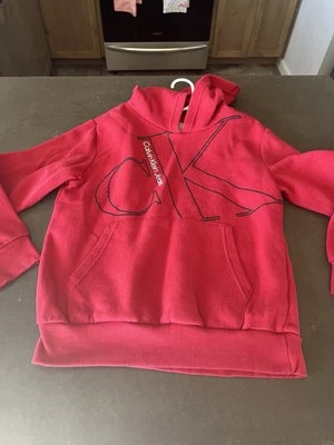 Calvin Klein Hoodie (Medium Size 10/12) Red Boys - Image 1 of 2
