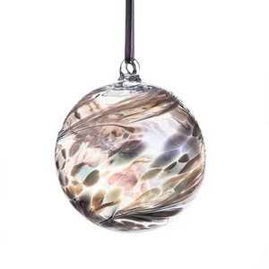 Vidrio Amistad Globo Bola Colgante Adorno Plata Amelia Arte Regalo Único 8cm - Imagen 1 de 3