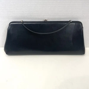 Vintage Harry Levine HL USA schwarze Clutch Kisslock mit Griff und 2 Geldbörsen - Bild 1 von 15