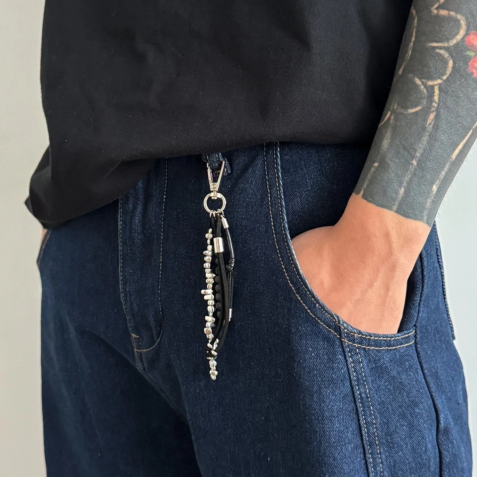 Llavero de roca de lava para hombre Cinturón Cadena Cartera Cadena Jeans Pantalones Cadena Cartera Dije Foto 1 de 4