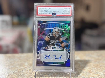 2022 Panini Illusions Zack Martin Superlatives Signatures /10 PSA 9 Purple - Image 1 of 2