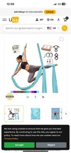 Ableme Aerial Yoga 5.5 yardas Verde Oscuro Yoga Hamaca Nylon Sedas Kit de Lujo Columpio - Imagen 1 de 3