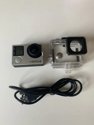 Go Pro Hero 4 Silver With Housing & Cable - Working - Image 1 of 4