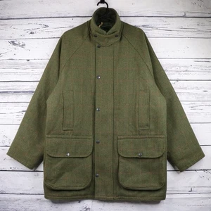 Saddle Tweed Coat Mens L Hunting Shooting Jacket Water Resistant Wool England - Picture 1 of 14