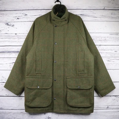 Saddle Tweed Coat Mens L Hunting Shooting Jacket Water Resistant Wool England - Image 1 of 4