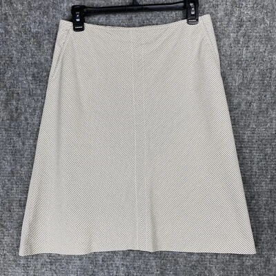 Юбка женская Banana Republic 4 серая в полоску выше колена с подкладкой профессиональная - Изображение 1 из 4