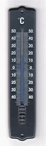 21 cm Thermometer für innen oder außen, schwarz, Zimmer oder Gartenthermometer - Bild 1 von 1