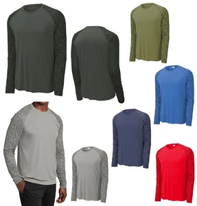 MEN'S LONG SLEEVE, MOISTURE WICKING PERFORMANCE, DIGITAL CAMO T-SHIRT, XS-4XL - Picture 1 of 9