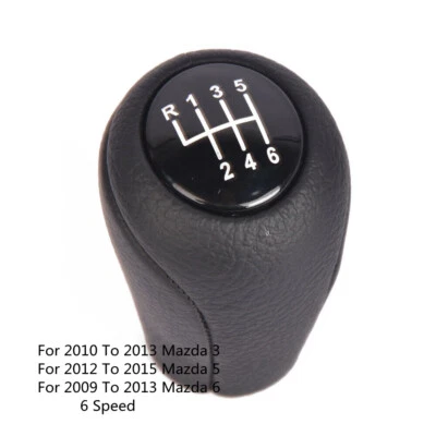6 Speed Shift Knob Black For Mazda 3 5 6 2009-2015 CC30-46-030C - Image 1 of 4