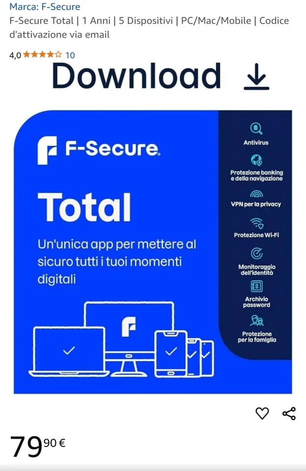 F-Secure Identity Protection 5 Devices, 1 Year	 - Immagine 1 di 1