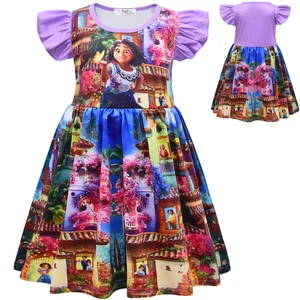 SUMMER Encanto* Girls Dresses Prints Ruffle Sleeveless Dress Mirabel Dress gift - Picture 1 of 7