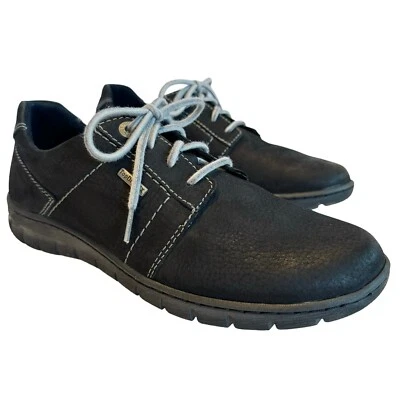 Josef Seibel Black Steffi 59 Lace Up Sneakers Shoes Women's 8 39 Nubuck Leather - Image 1 of 4