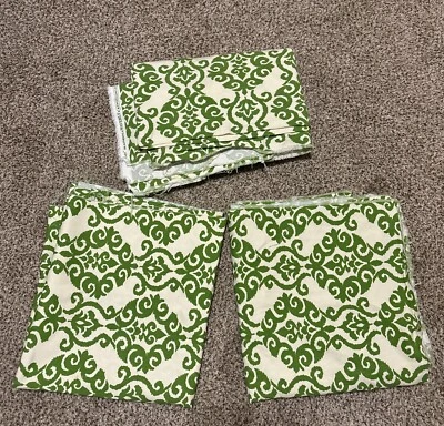 WAVERLY LUMINARY EMERALD GREEN FLORAL DAMASK FABRIC 6 YARDS @ 54"W 16 Yds @ 27”w - Image 1 of 4