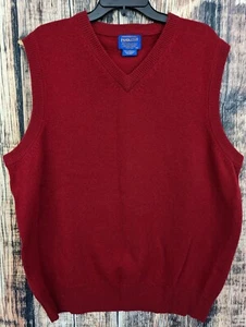 Vintage Pendleton Mens X Large Sweater Vest Red 100% Virgin Wool Made USA Preppy - Picture 1 of 8