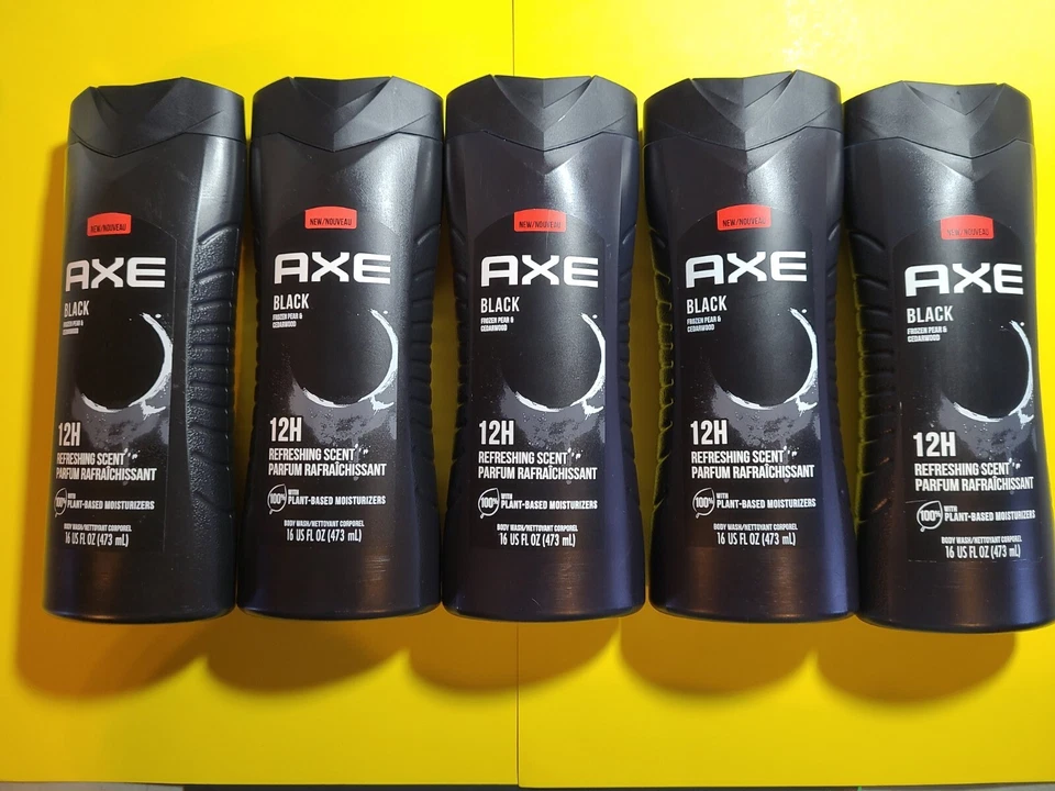 3x AXE Body Wash Black Frozen PEAR & Cedarwood Clean Cool 16 FL Oz