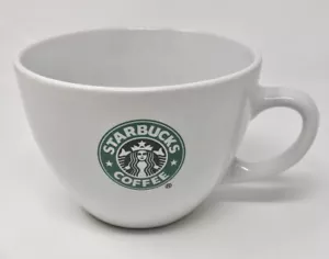 STARBUCKS 2007 Coffee~ 18 oz ~Large Mermaid LOGO Cup Mug Tea ~Green White ~BIG - Picture 1 of 7