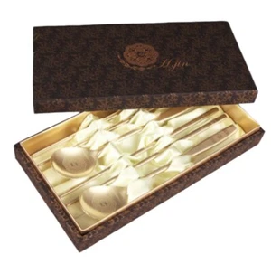 H.jin Korean Spoon and Chopsticks Gold Titanium Spoon and Chopsticks Set - Picture 1 of 7