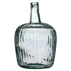 Glass Vase Bud Flower Pot Holder Bottle Bulb Ribbed Vintage Recycled Heavy Decor