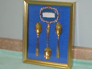 VINTAGE "200TH ANNIVERSARY THE WHITE HOUSE FRAMED MEMORIAL SPOONS DISPLAY" - Picture 1 of 3