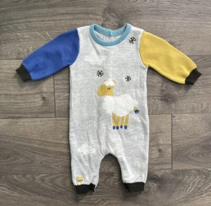 Catimini Llama Jaquard Knit 3m Baby Jumpsuit - Picture 1 of 5