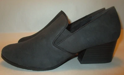 Zapatos de salón cómodos con cojín de tacón grueso de 2" de gamuza sintética negra estilo suave para mujer 7 1/2 Foto 1 de 4